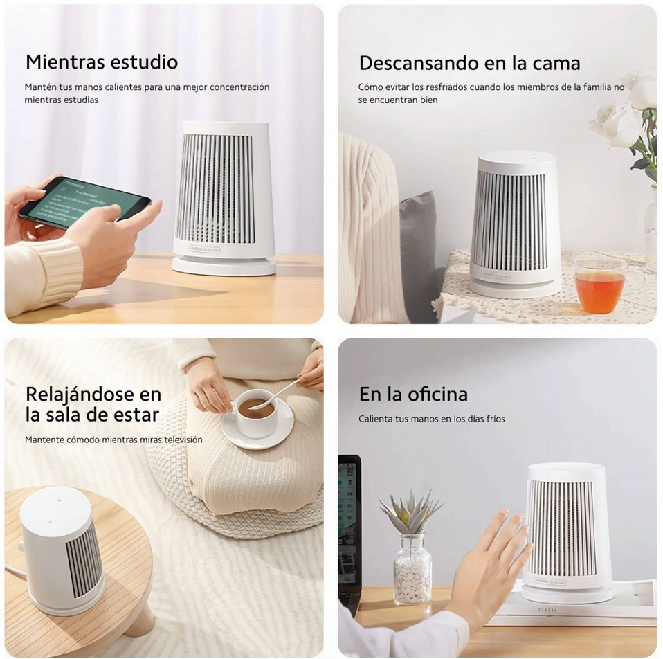 El Xiaomi Desktop Heater ofrece calentamiento instantáneo y diseño elegante para cualquier espacio. Ideal para escritorio o mesita de noche.