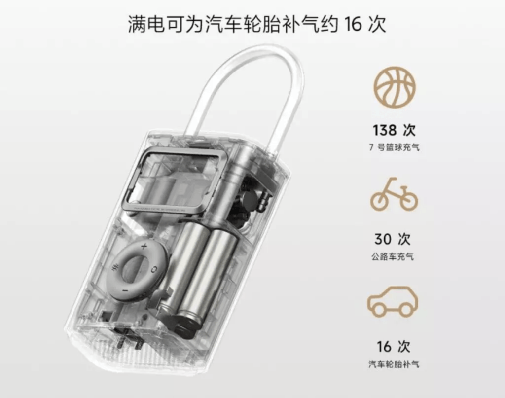 El Xiaomi Mijia Inflator 2 Pro infla neumáticos en 45 segundos, con monitorización en tiempo real y luz de emergencia integrada.
