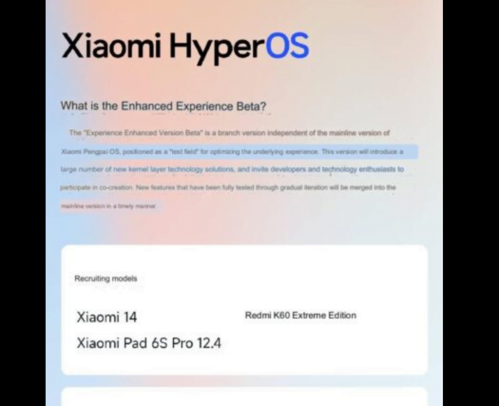 Xiaomi lanza HyperOS Experience Enhanced Edition, una beta enfocada en optimizar el rendimiento y consumo energético. Descubre los dispositivos compatibles.