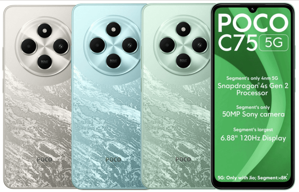 POCO C75 5G: Snapdragon 4s Gen 2 y cámara SONY de 50MP a un precio increíble
