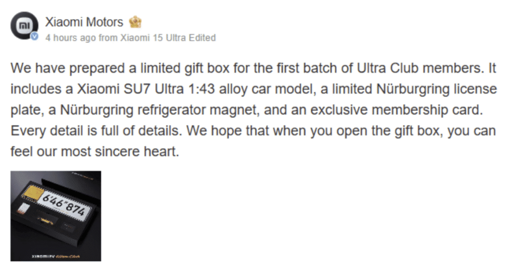 Xiaomi Auto continúa innovando y sorprendiendo a sus seguidores con productos exclusivos y experiencias únicas. Xiaomi SU7 Ultra Club