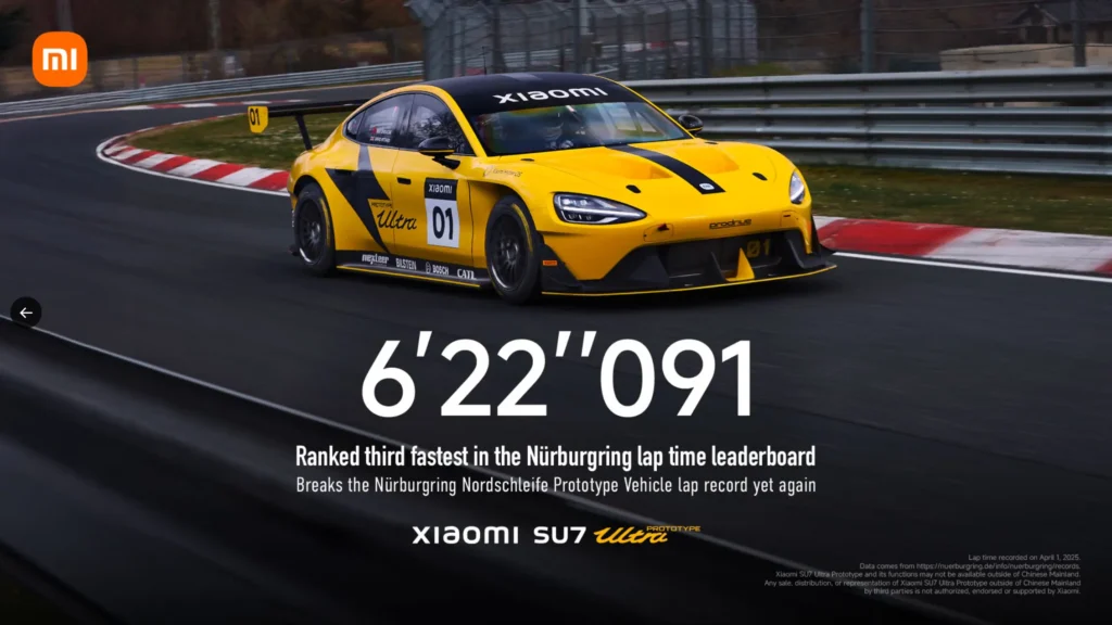 La Xiaomi SU7 Ultra Nürburgring Edition llega con 1548 CV y un tiempo récord en Nürburgring. ¡Descubre este hipercoche eléctrico limitado!
