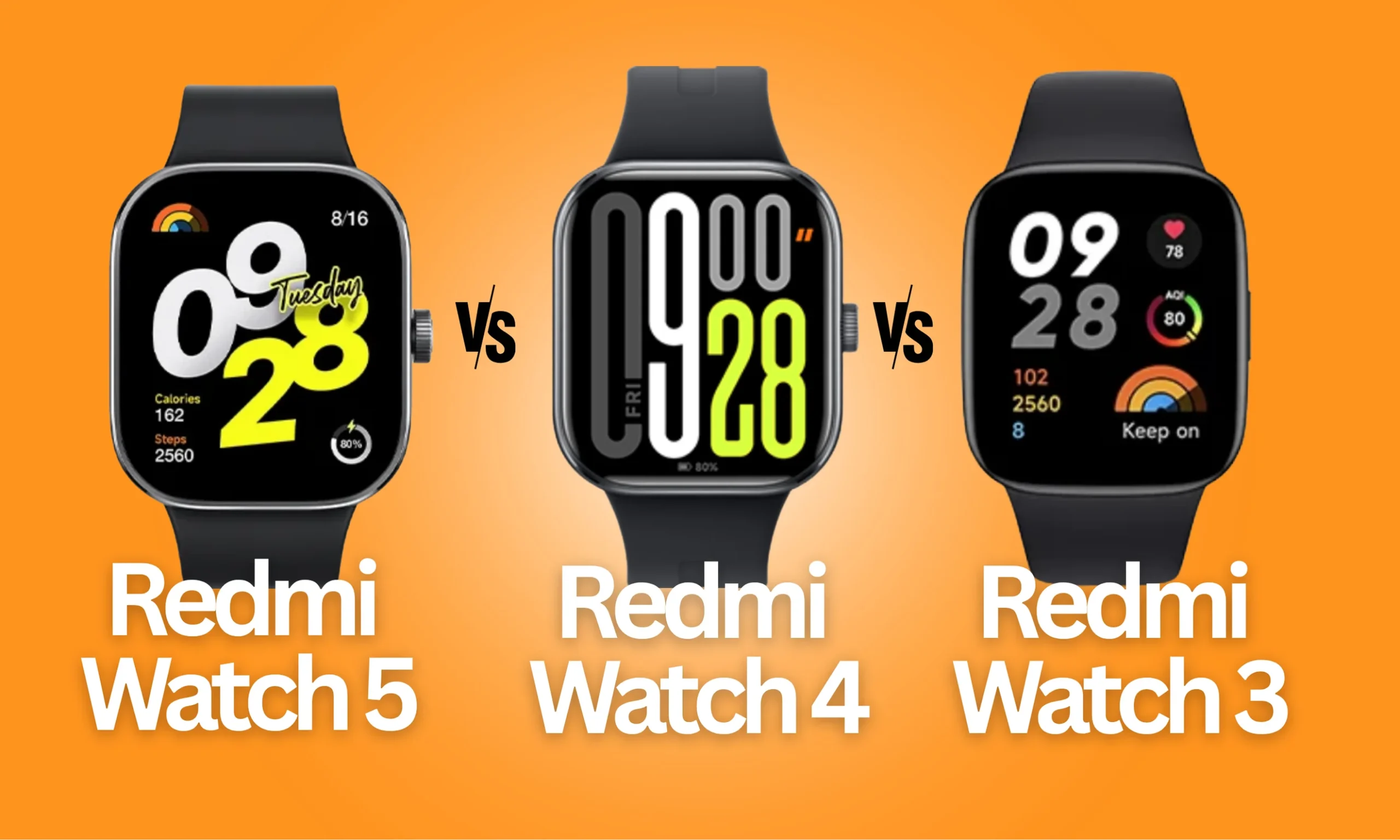 Redmi Watch 3 vs Redmi Watch 4 vs Redmi Watch 5