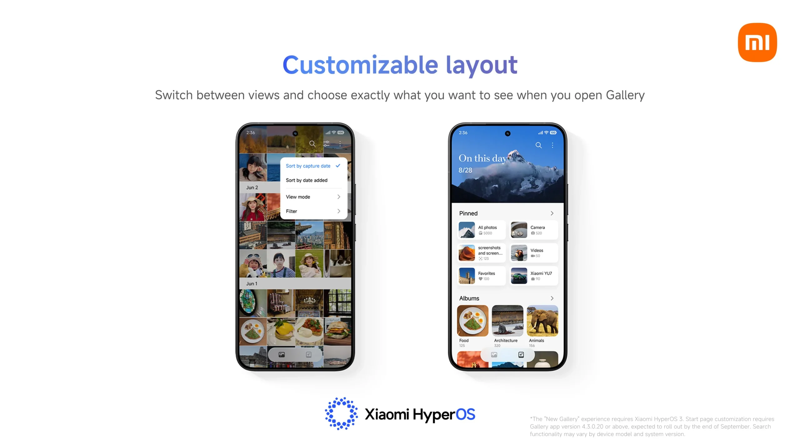 Galería personalizable Xiaomi HyperOS 3