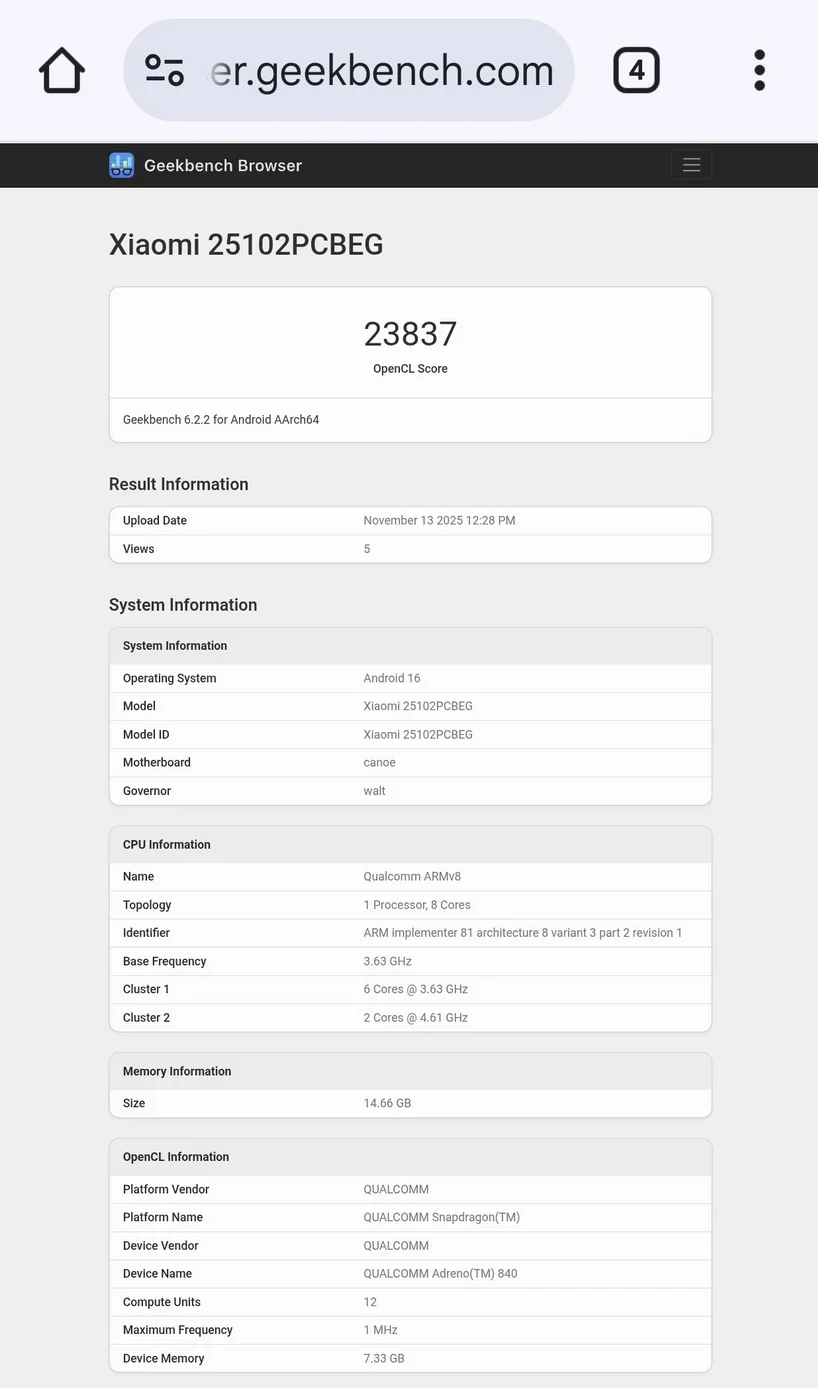 Poco F8 Pro y F8 Ultra - prototipo filtrado