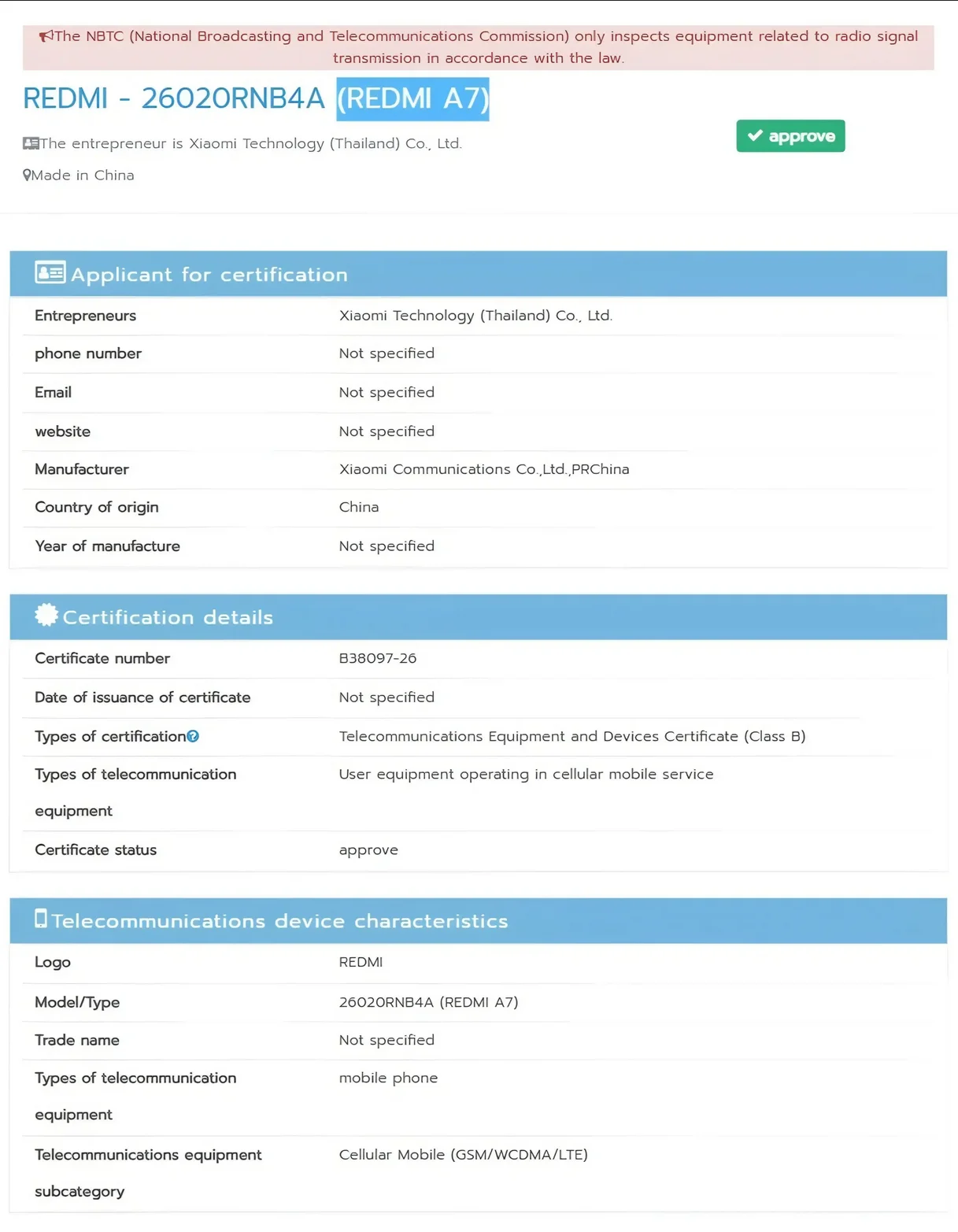 certificaciones Xiaomi -
